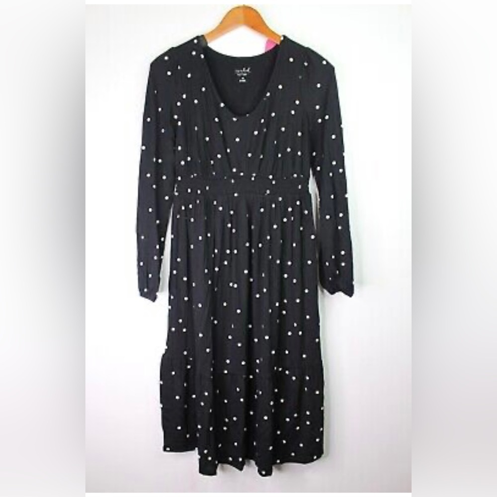 Isabel Maternity by Ingrid & Isabel Women's Polka Dot Knit Dress Black Size L
